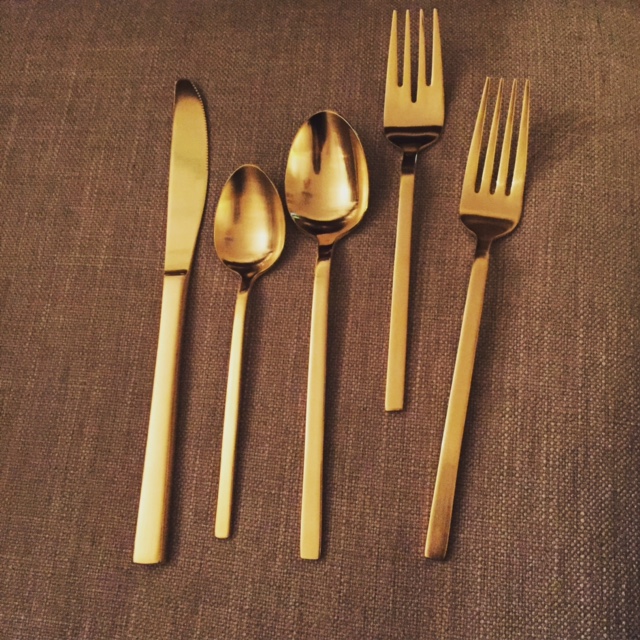 west elm gold flatware